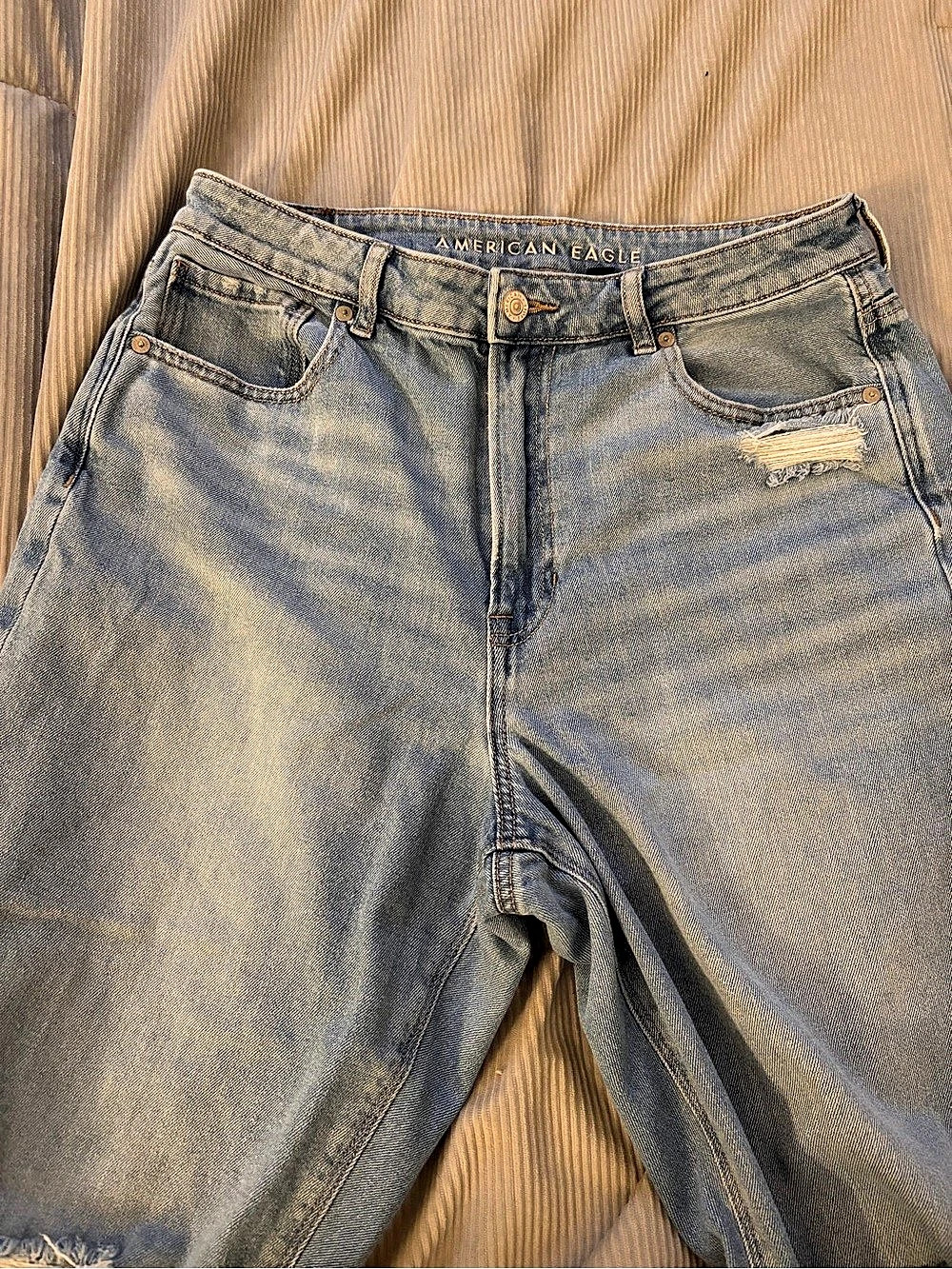 American Eagle AE Ripped Mom Jean Distressed Jeans